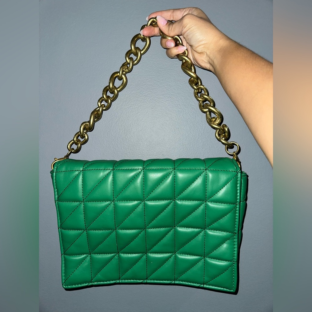 Green shoulder bag